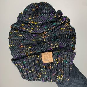 Nwot black confetti beanie headbands for hope